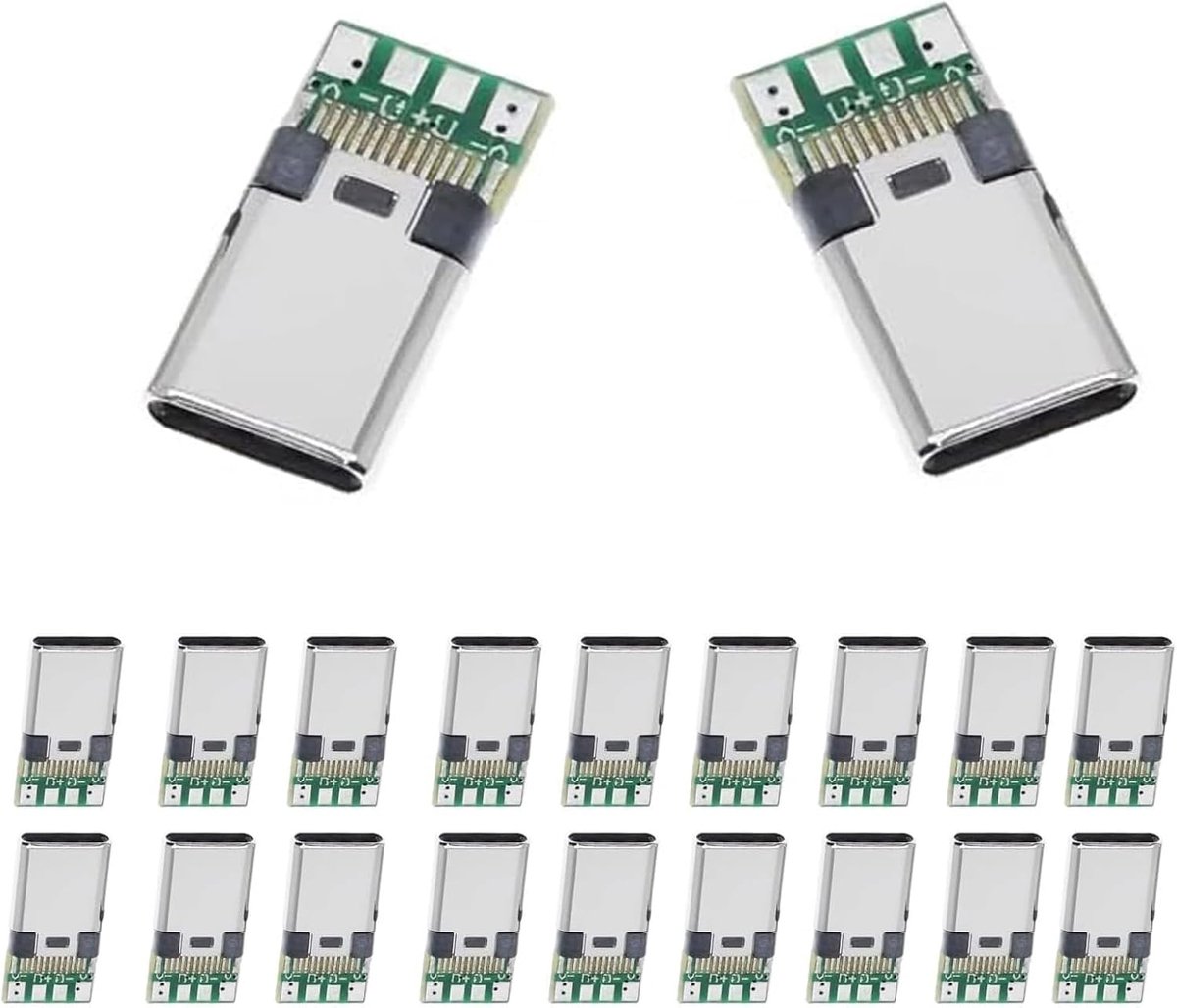 C-stekker met breakout board, type C PCB-adapter, 20 stuks
