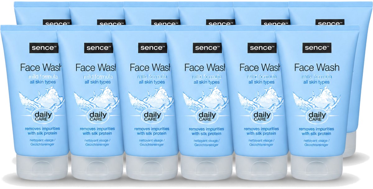 12 x Sence - Alle Huidtypes - Face Wash - Verfrissend - 150 ml - Voordeelverpakking - 12 stuks
