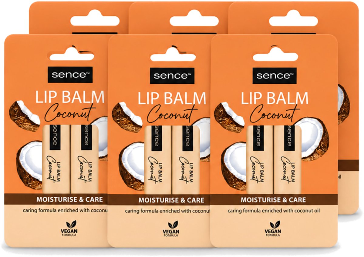 6 x Sence - Moisturise & Care - Lippenbalsem Duo - Verzorgend - 2 x 4,3 g - Voordeelverpakking - 6 stuks