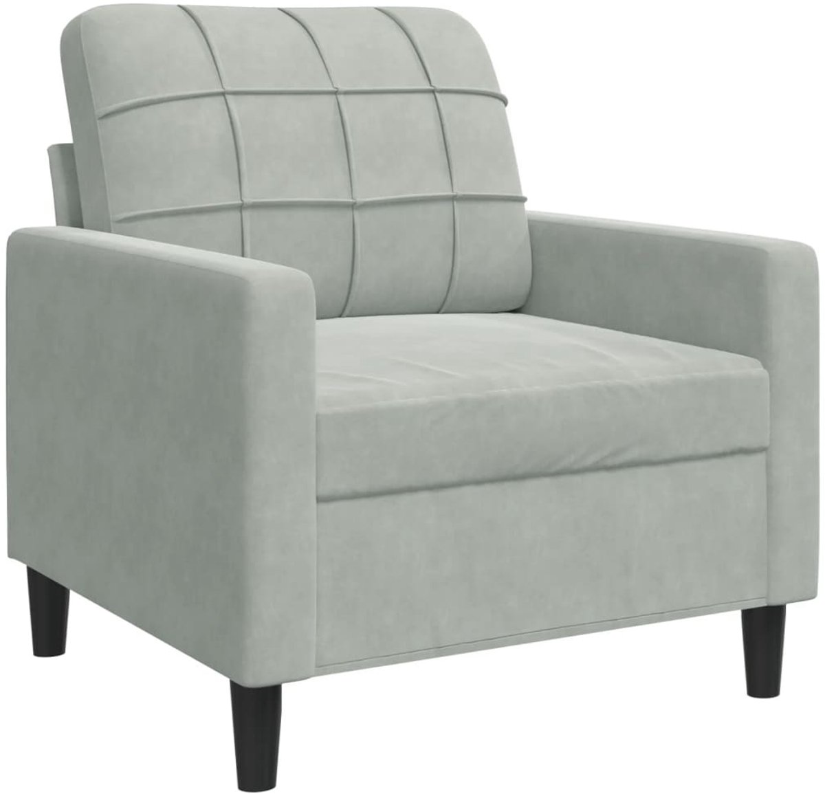 vidaXL Fauteuil - 60 - cm - fluweel - lichtgrijs