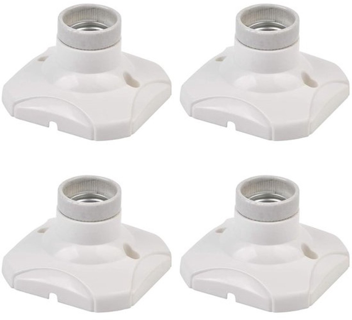 Fittingen voor lampen - E27-houders - Verlichting installeren - Vlamvertragend materiaal - 4 stuks - Wit