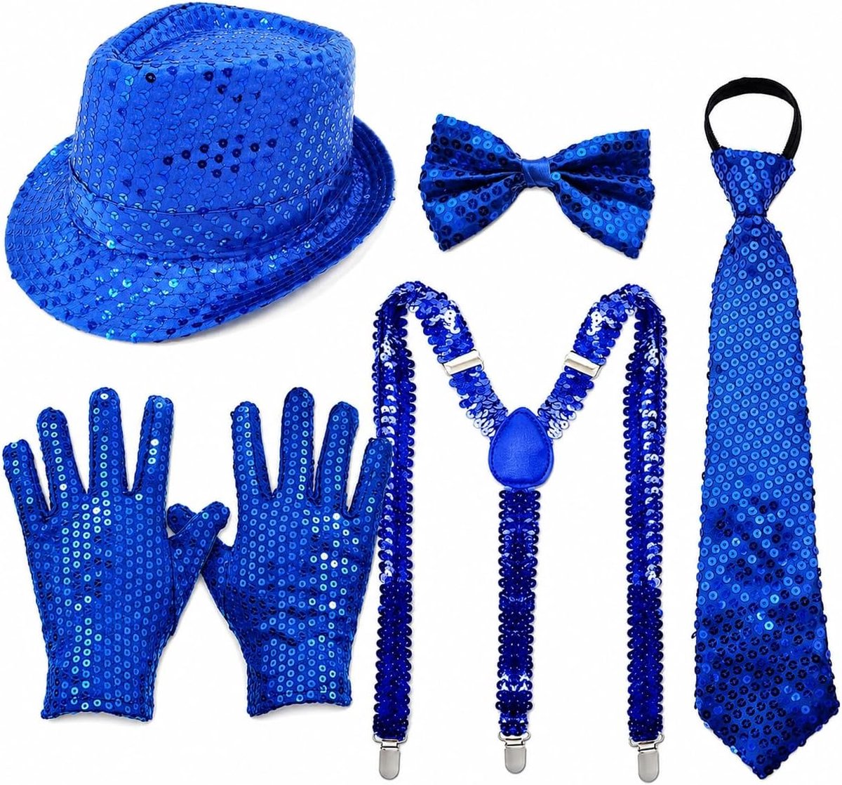 70 80 Retro Discokostuumset, Pailletten Glitter Carnaval Accessoires