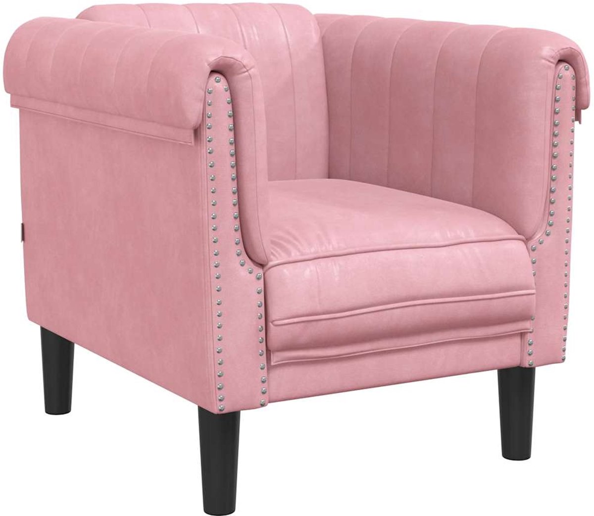 vidaXL Fauteuil - fluweel - roze