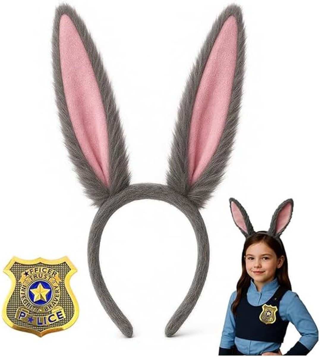 Hazenoren haarband dames hazen politie accessoires Halloween
