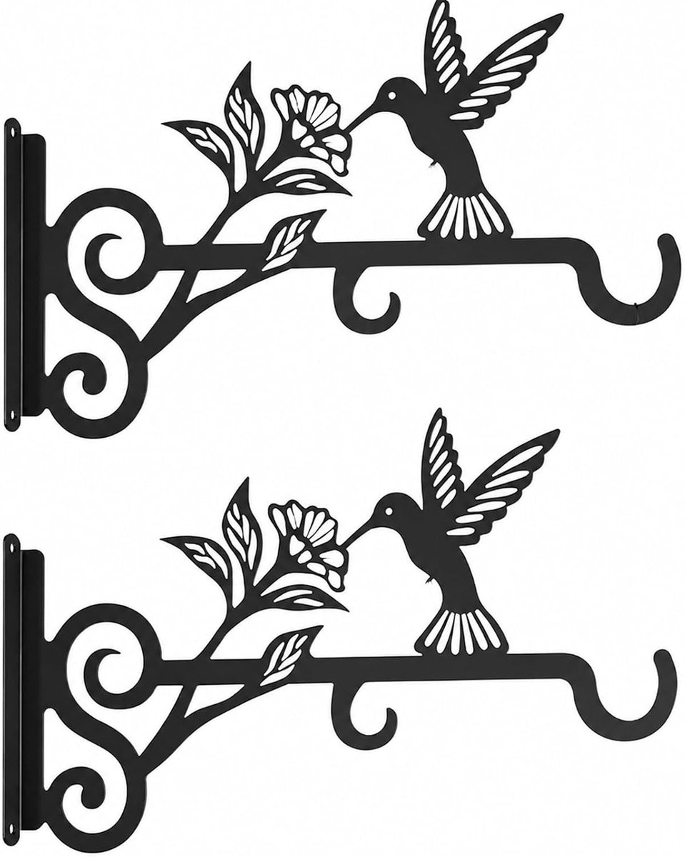 2 stuks Decoratieve wandhaken bloemenhanger, bloembakkenhouder metaal, plantenhouder wand voor balkonontwerp, buitendecoratie & binnenvergroening