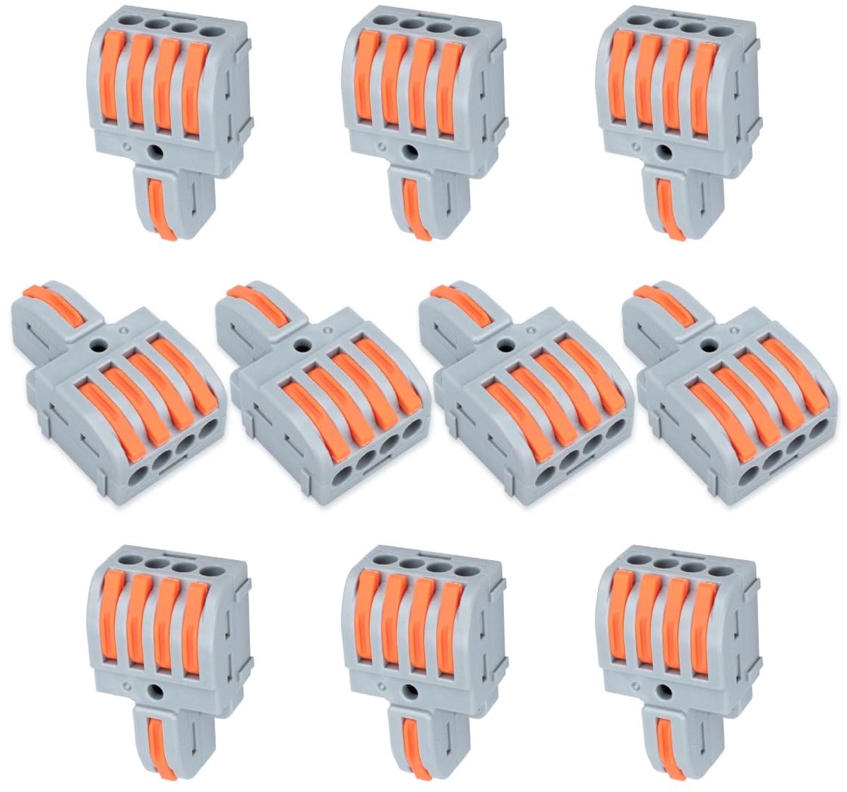 10 Pcs 1 in 4 Out Connection Clamp with Lever Cable Connectors with 0.2-4mm² Guide for DIY Projects - ShopVlot