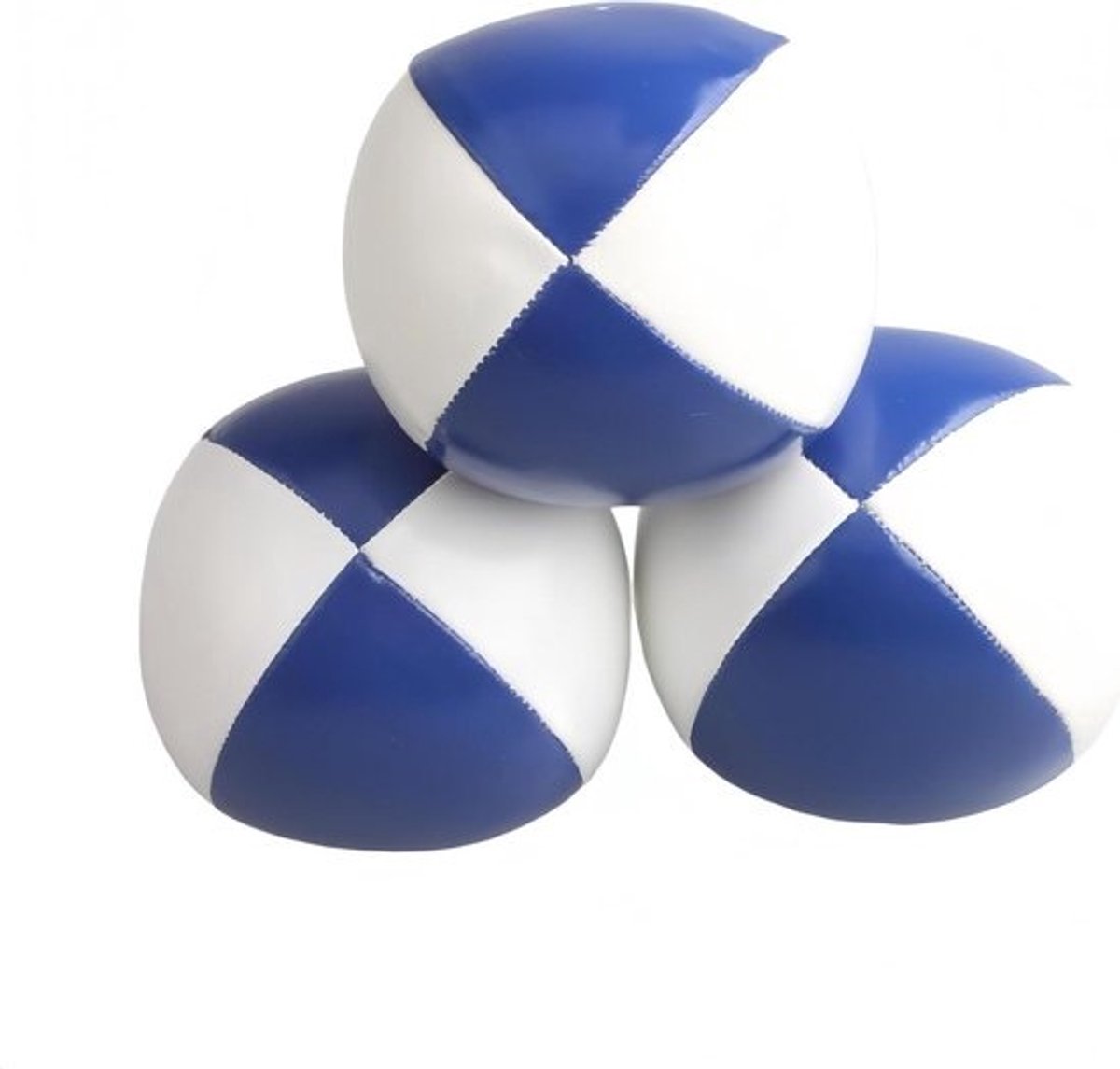 Set jongleerballen - Oefenballen - Voor betere coördinatie - Van duurzaam PU-leer - 3 stuks - Blauw-wit