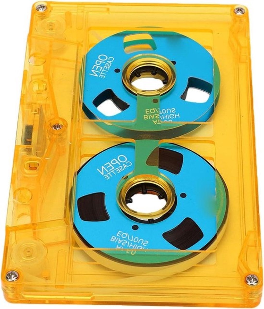 Muziekopnamecassette - Lege tapecassette - Voor muziek opnemen - Met bewegende spoelcomponenten - 50 minuten - Metaalkleurig