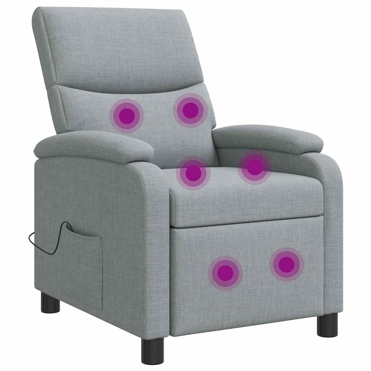 vidaXL Massage - Relaxstoel - Lichtgrijs - Stof