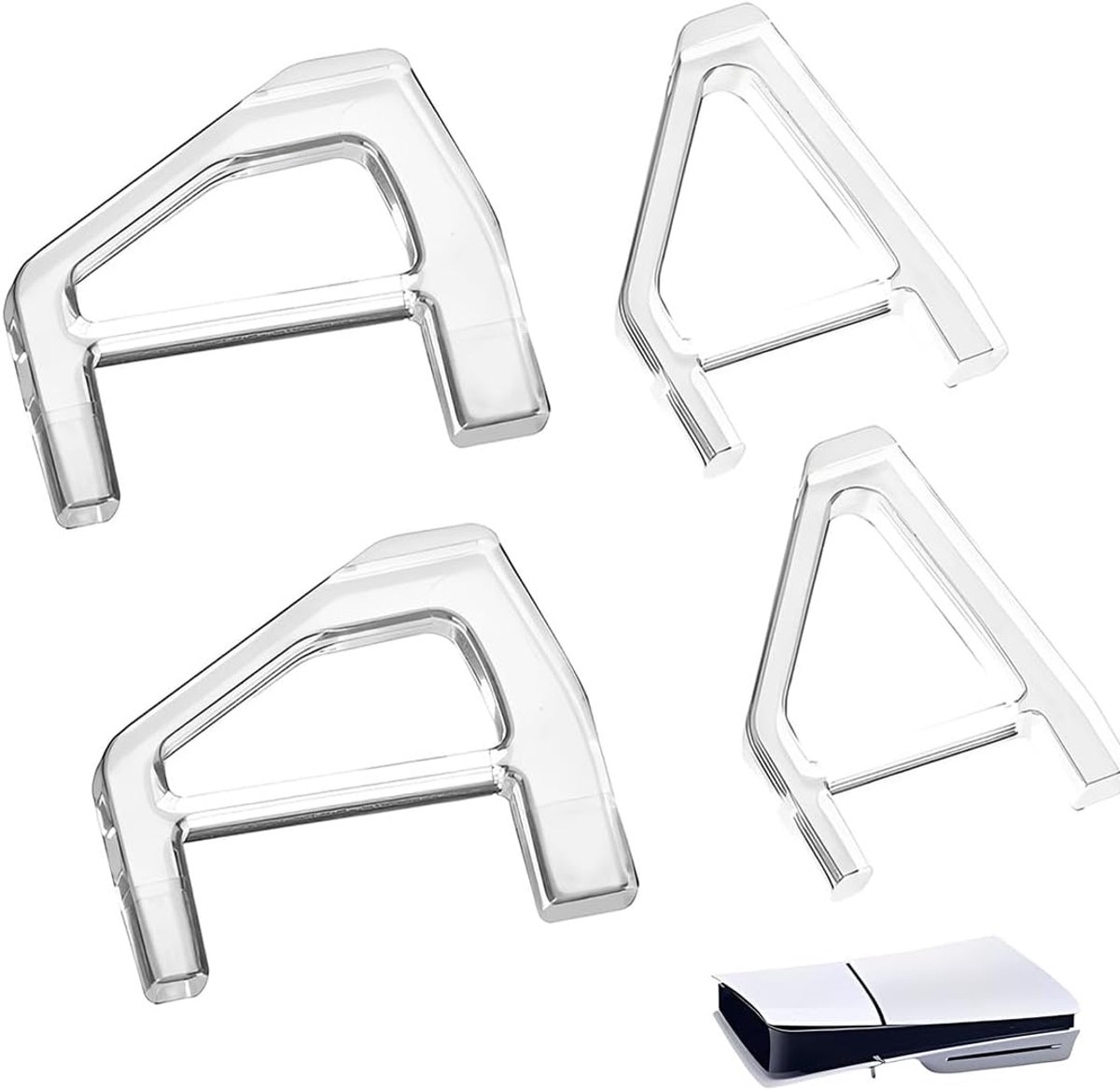 4 x platte houder voor console, houder voor PS5, horizontaal, eenvoudige koelvoetjes, horizontale plaatsing voor PS5 - ShopVlot