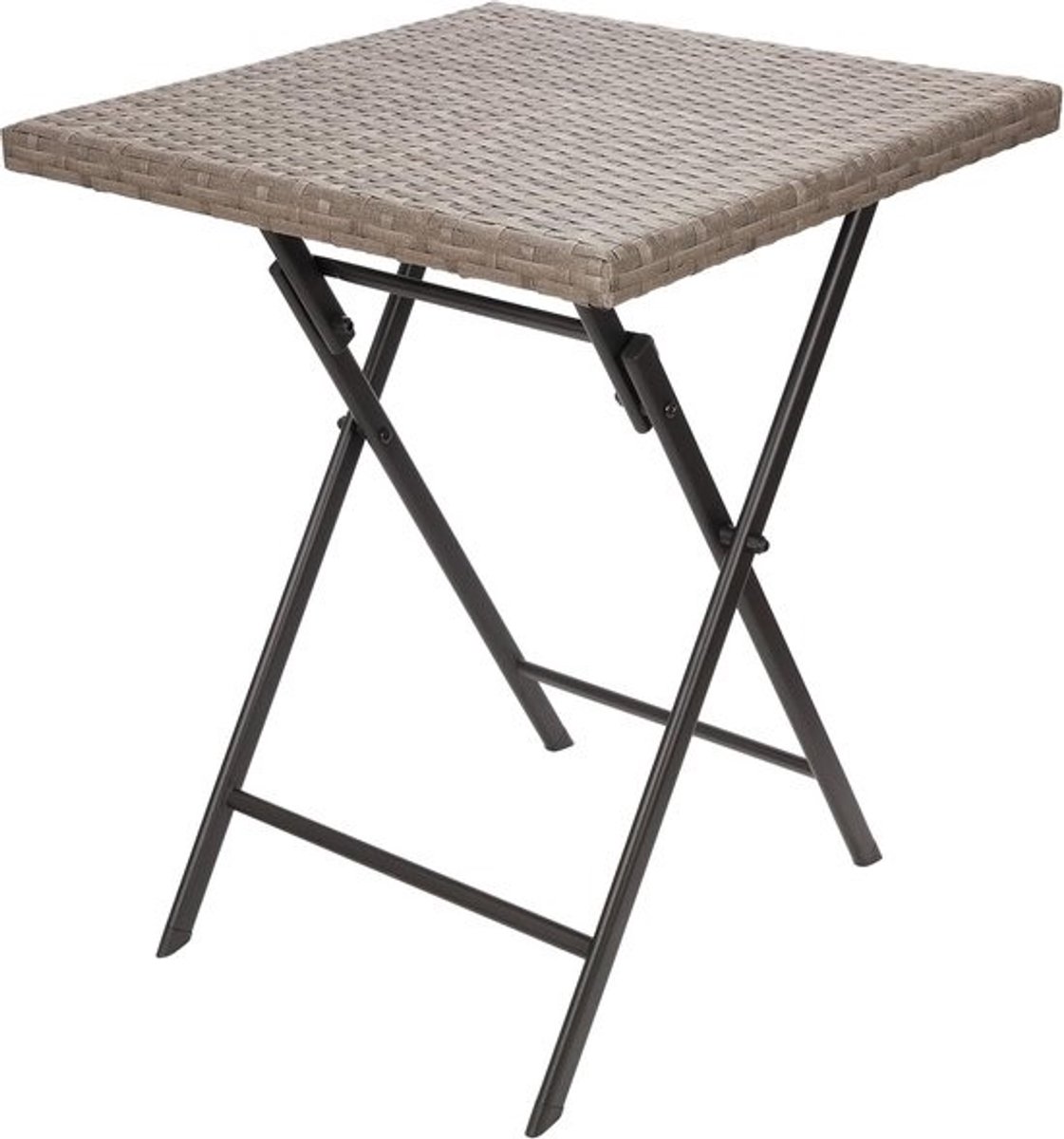 Tuintafel - Balkon- en bijzettafel - Voor buitengebruik - Inklapbaar en weerbestendig - 58 x 58 cm - Grijsbruin