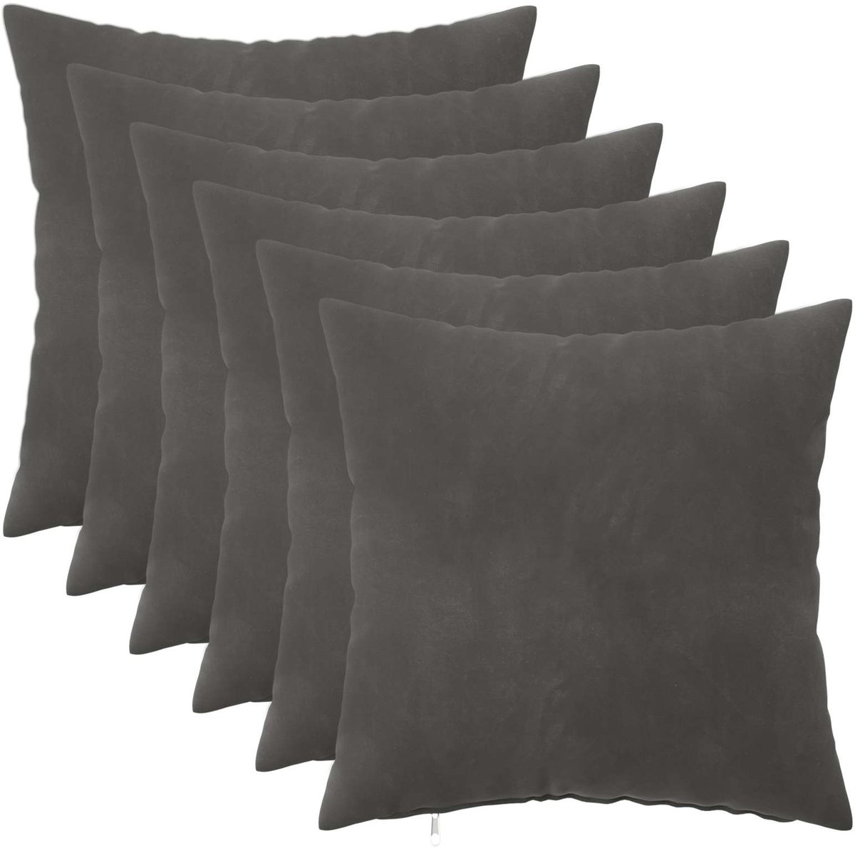 vidaXL Dekenkussen - 6 - st - HEERLEN - Donkergrijs - 40 - x - 40 - cm - fluweel