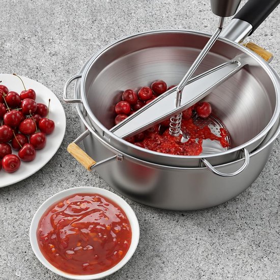 Handmatige Groentemolen van RVS met 3 Verwisselbare Schijven voor Babyvoeding, Tomatensaus en Aardappelpuree — afbeelding 3