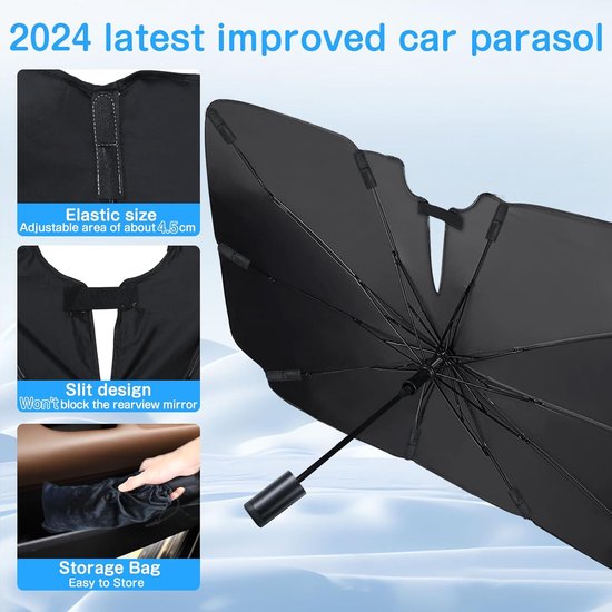 Thijox - Zonnescherm voor auto, UV-bescherming Parasol voorruit, Geschikt voor SUV's, MPV's, Vrachtwagens, L (148 x 85 cm) - Ideaal voor Zomer, Campin van Thijox — afbeelding 2