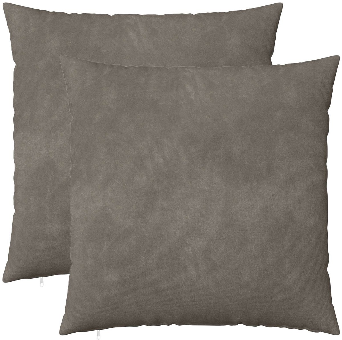 vidaXL Dekenkussen - 2 - st - HEERLEN - Lichtgrijs - 65 - x - 65 - cm - fluweel