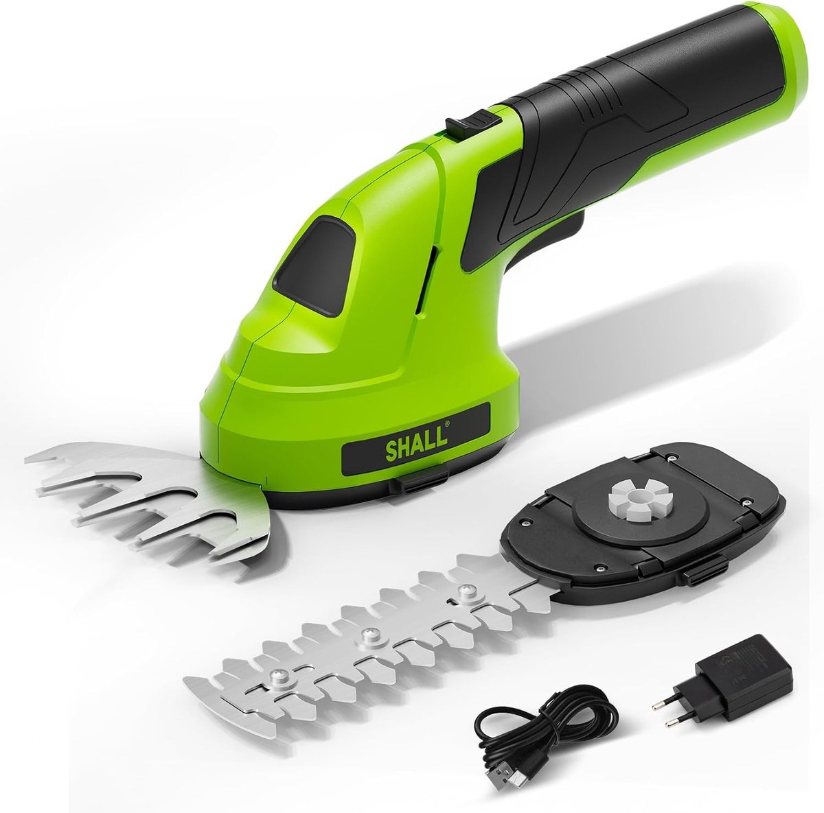 Draadloze 2-in-1 Heggenscharen en Grastrimmer met 7.2V Accu en 2 Bladen - Ideaal voor Tuin, Struiken en Gazononderhoud