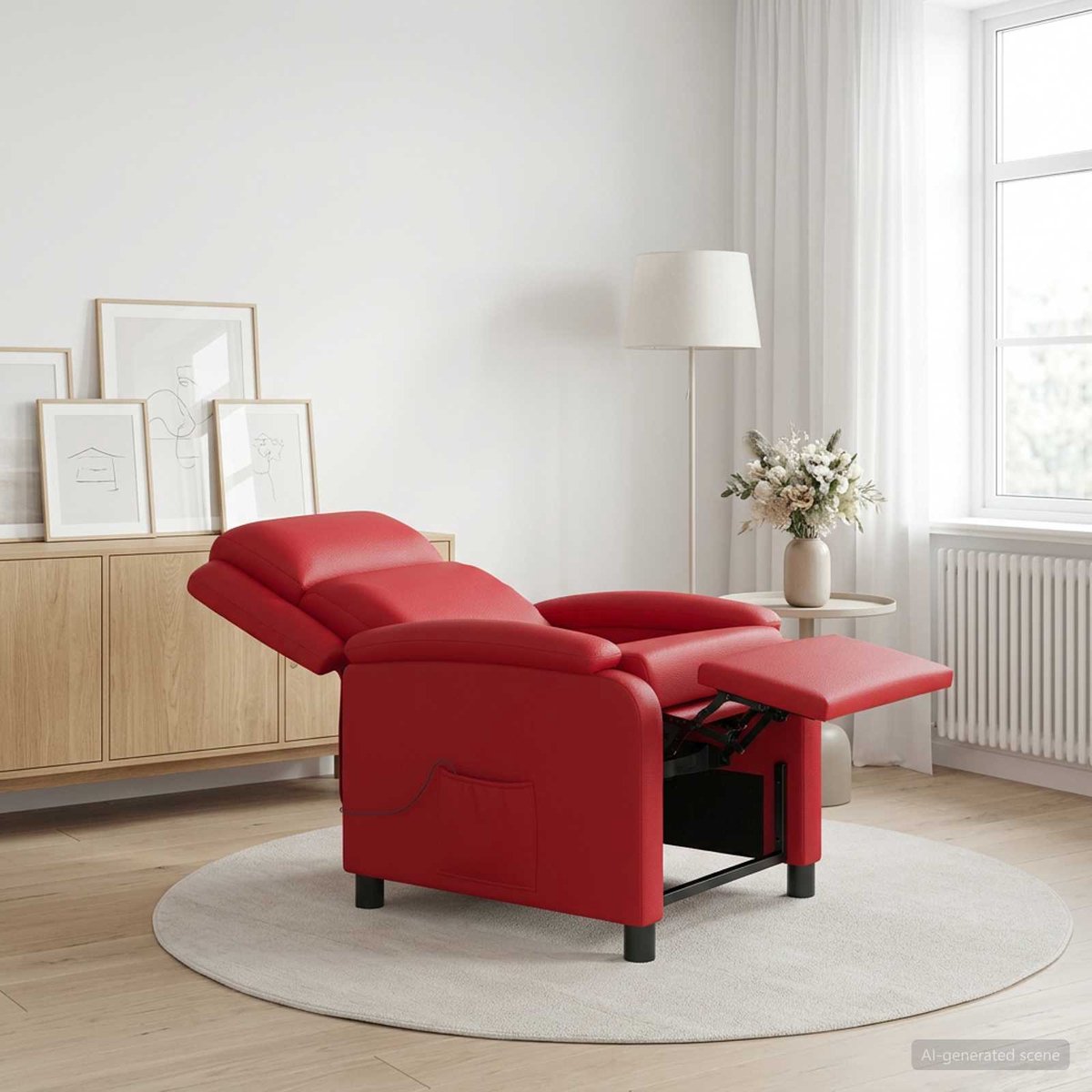 vidaXL Massage - Relaxstoel - Rood - Kunstleer