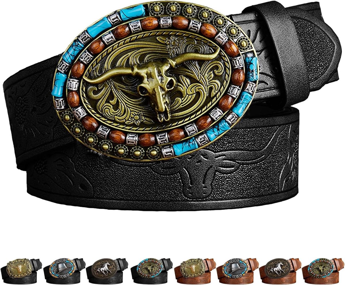 Heren Leren Cowboyriem met Gesp - Stoere Accessoires voor Halloween en Carnavalsfeesten