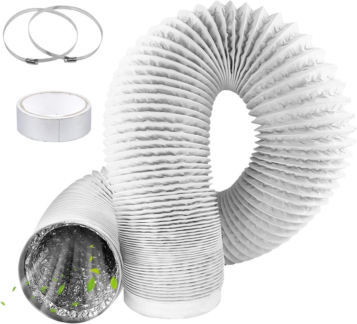 Flexibele PVC afvoerslang met aluminium folie en staal, 150 mm diameter voor keukenventilatie en afzuigkappen