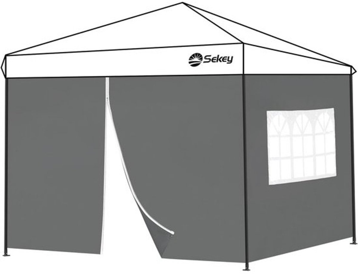 Zijpanelen voor vouwpaviljoen - 3x3 m - Met ritssluiting en waterdichte afwerking