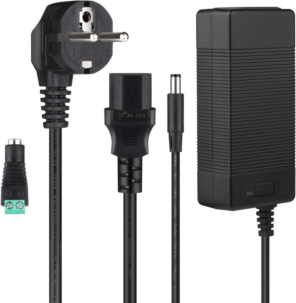 12V 5A Netadapter, 60W Voedingsadapter AC 110-240V naar DC 12 Volt 5 Amp Spanningstransformator voor LED-strips, Routers, Luidsprekers