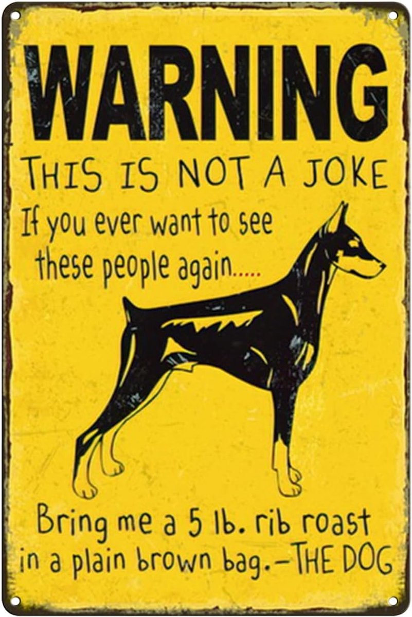 Hier wache ich hond bord | waarschuwingsbord | hondenborden waarschuwing, aluminium hondenwaarschuwingbord, met 4 voorgeboorde gaten, 20 x 30 cm