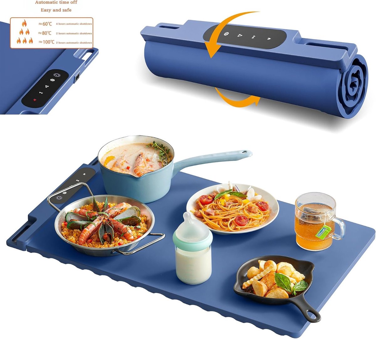 Silicone Voedselverwarmingsmat - Elektrische Slimme Verwarmingsmat - Flexibel Silicone Bord - Geschikt voor het Warm Houden van Voedsel