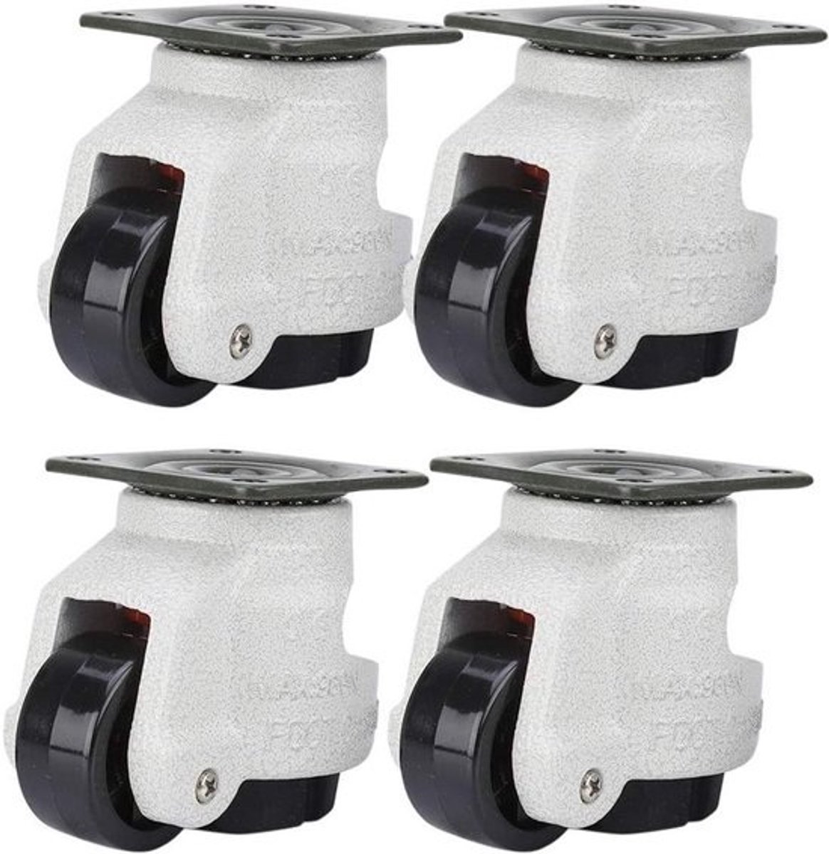 Intrekbare nivelleermachinerollen - zwaar industrieel wiel - 4 stuks - 1.5 inch - 330lbs - draadsteel - stuurpenmontage - toegevoegd zoeken:wiel footmaster