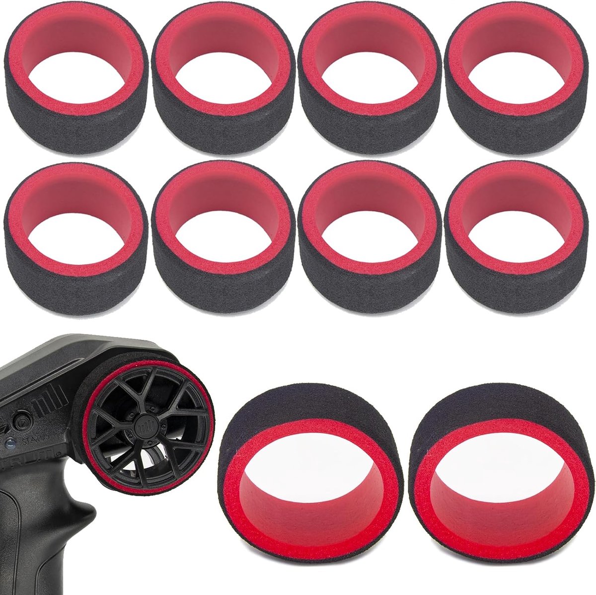 Cars Zender Stuurwiel Foam Grip 10Pcs Hand Wiel Spons voor Traxxas TRX4 Slash Tqi Futaba 3PV 4PV 4PLS 4PX 7PX Prc X4 Flysky GT2 GT3 GT5 Radiolink, Sanwa