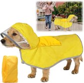 Waterdichte hondenregenjas voor kleine en grote honden, verstelbaar met reflecterende strepen, comfortabele voering en capuchon, XL formaat