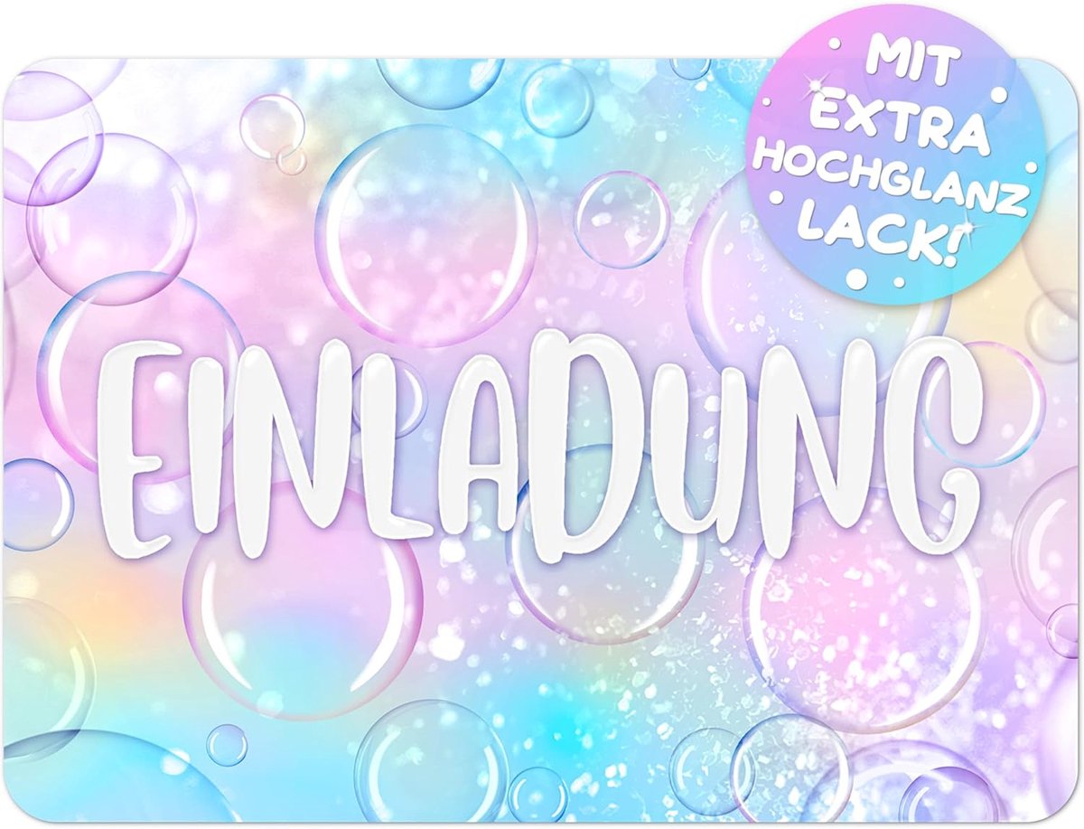 uitnodigingskaarten kinderen 12 stuks - zeepbellen - feestelijk ontwerp - perfect voor verjaardagspartij - ShopVlot