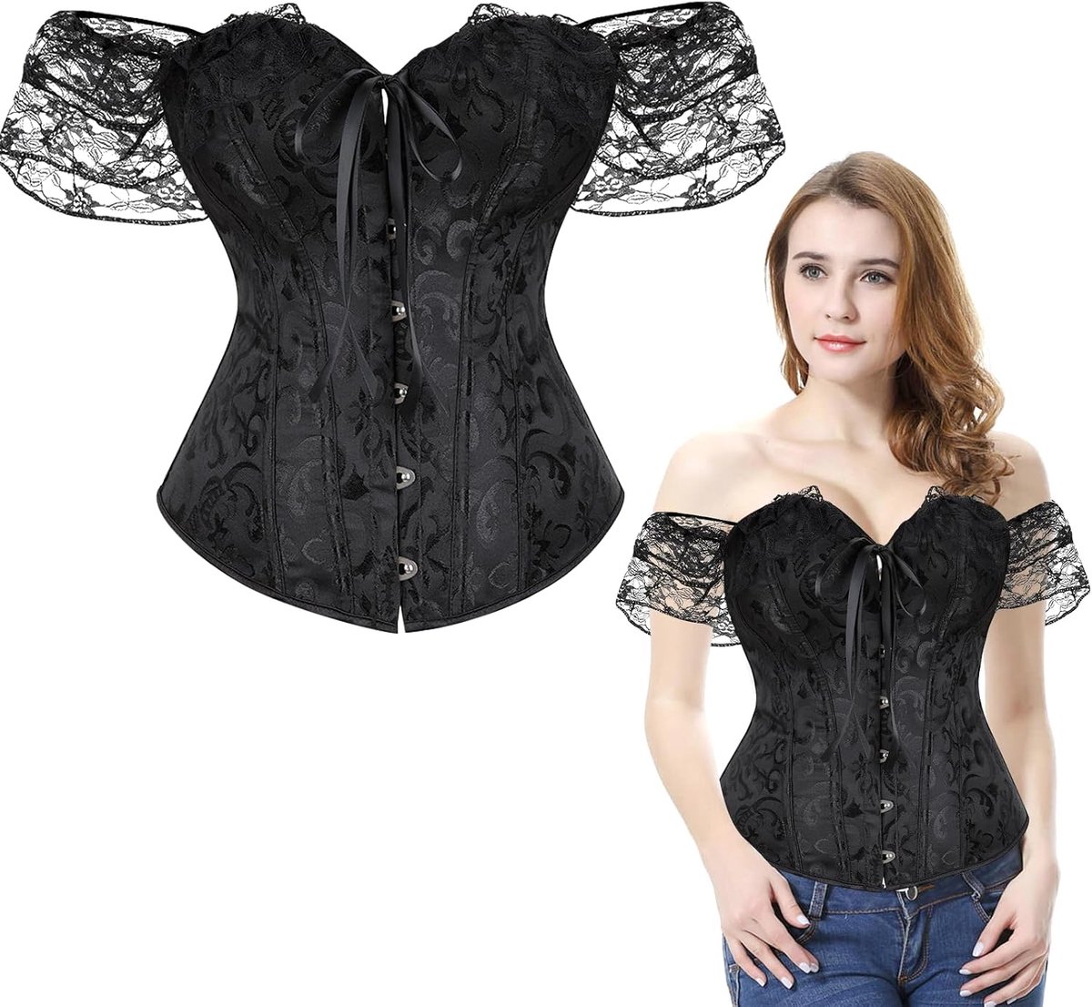 Corset Bustier S - Onderbust Corset - Kant Mouw - Sexy Shapewear voor Verleidelijk Uiterlijk - ShopVlot