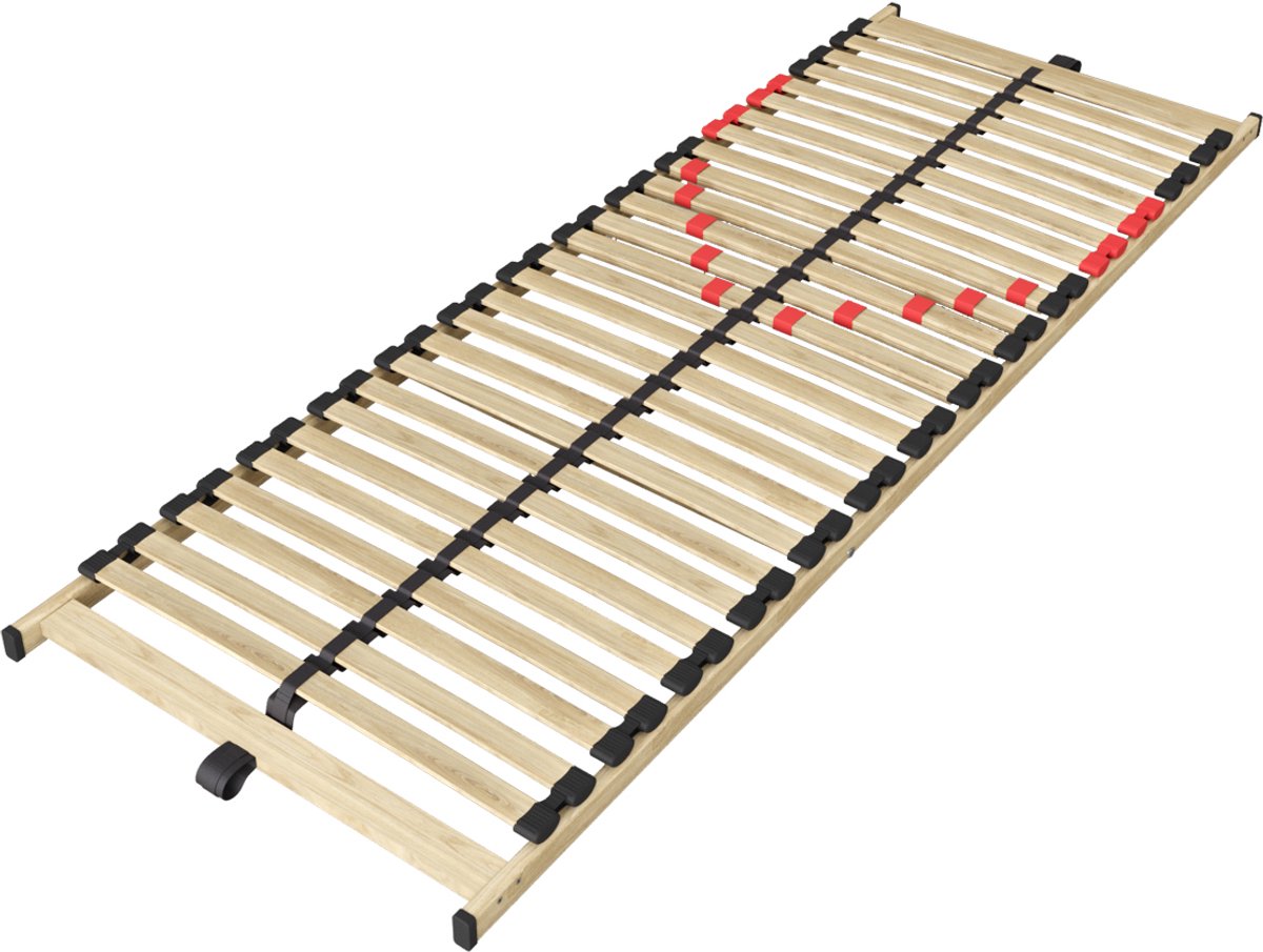 Lattenbodem vast Zittaro 70 x 200 cm – Verstelbare Comfortzone – 28 Flexibele Multiplex Latten – Houten Kader – Volledig Gemonteerd Geleverd