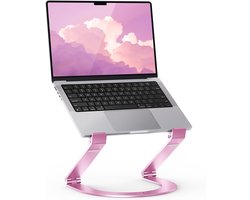 Laptopstandaard,Maxonar In Hoogte Verstelbare Opvouwbare Aluminium Laptopstandaard Ergonomisch,Geventileerde Laptopstandaard Plat Opvouwbaar voor Draagbaarheid,Compatibel met MacBook,Dell 11-15"Roze