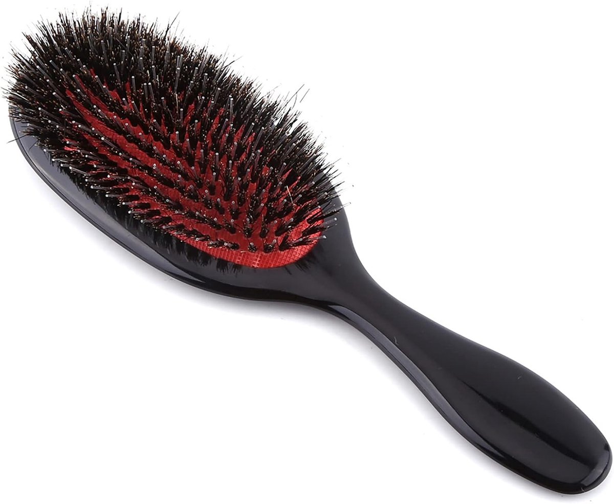 Haarborstel, nylon + synthetische haren kam borstel peddel antistatisch ontwarren stijltang haarborstels styling tool (S)