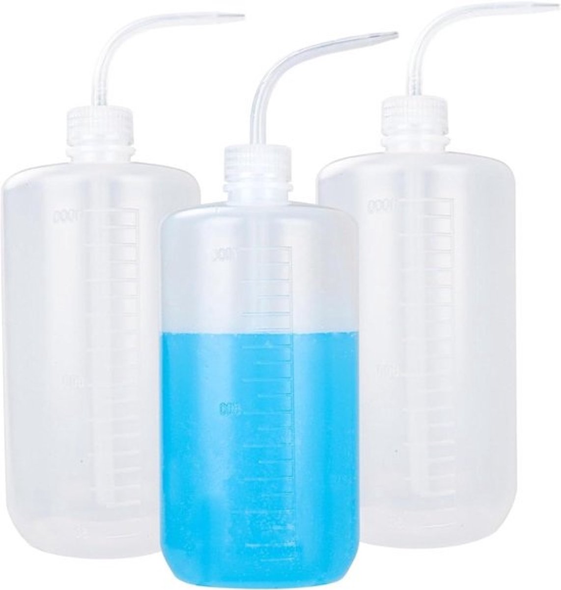 3 spuitflessen van 1000 ml - transparant PE - voor planten en tuin