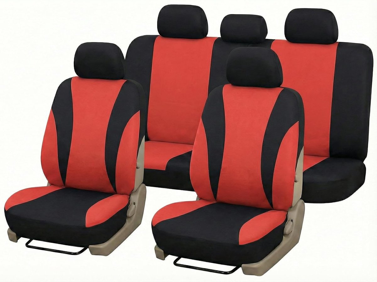 Accessori Lupex Universele autostoelhoezen LS06 | Kleur Rood | Voor- en achterbankhoes | Polyester | No Suv