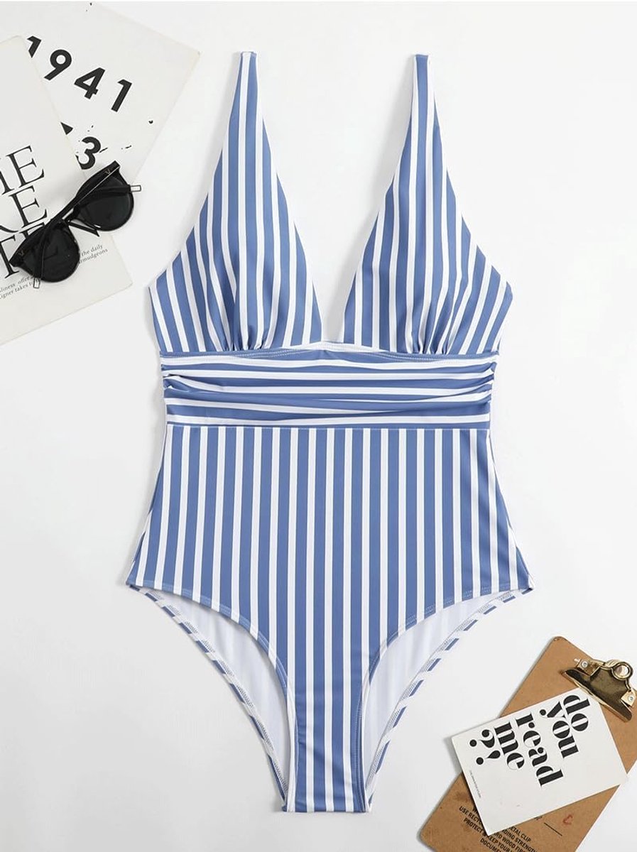 Badpak voor dames, sexy, bikini, eendelig, strand, elegant, monokini, eendelig, dames, met elegante strepen, sexy badmode