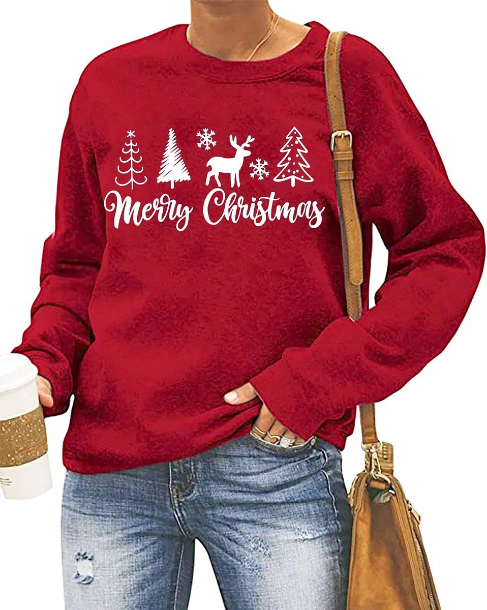 Tiorhooe Kerstsweatshirt voor dames, kersttrui voor dames