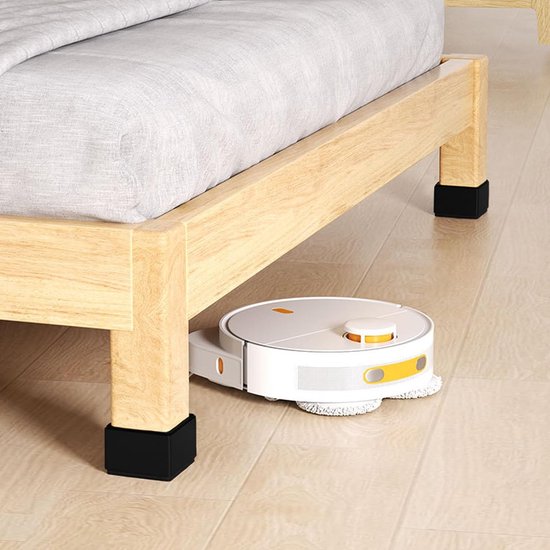 Tafelpootverhoger Zelfklevende Meubelkrikken, Krikken voor Banken, Meubelkrikken 3cm voor Stoelen, Kasten, Bedden, Tafels (4 Stuks, Zwart Vierkantset) — afbeelding 5