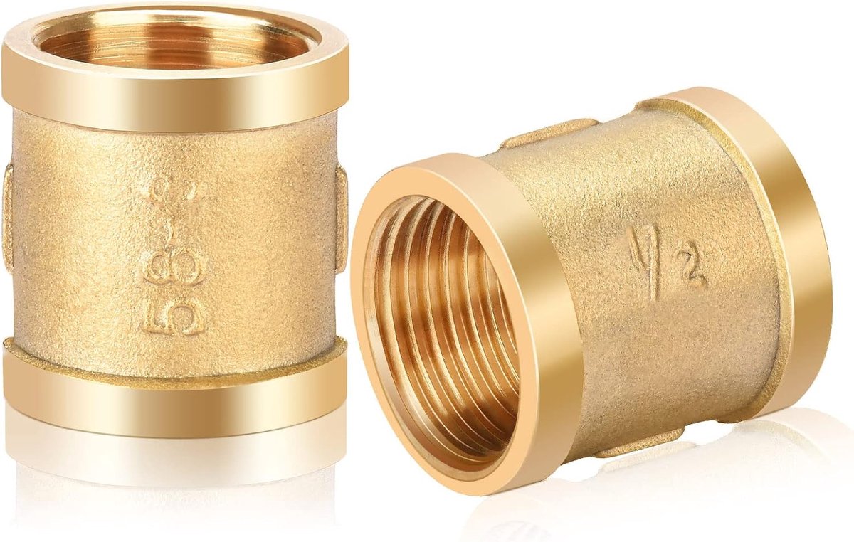 1/2 inch 2 x binnendraad verbindingsstuk, dubbele IG/IG voor buisverbinding