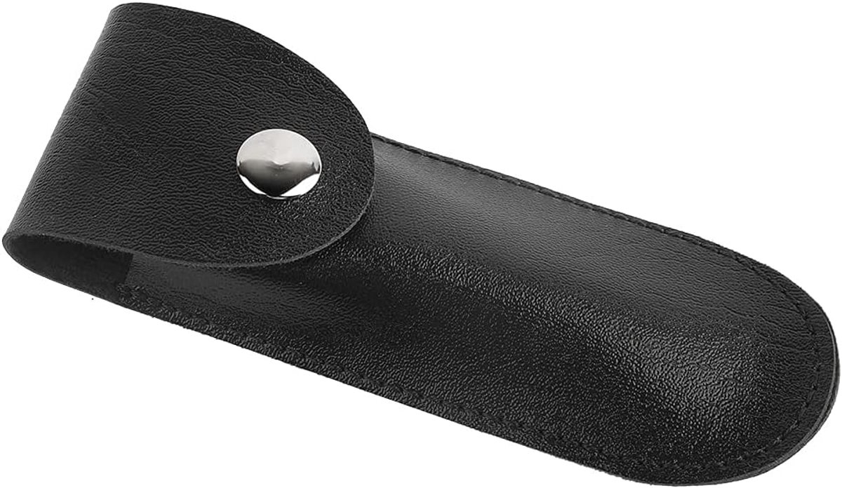 Lederen Tas, Kurkentrekker Holster Foliesnijder PU Tas Houder(zwart)