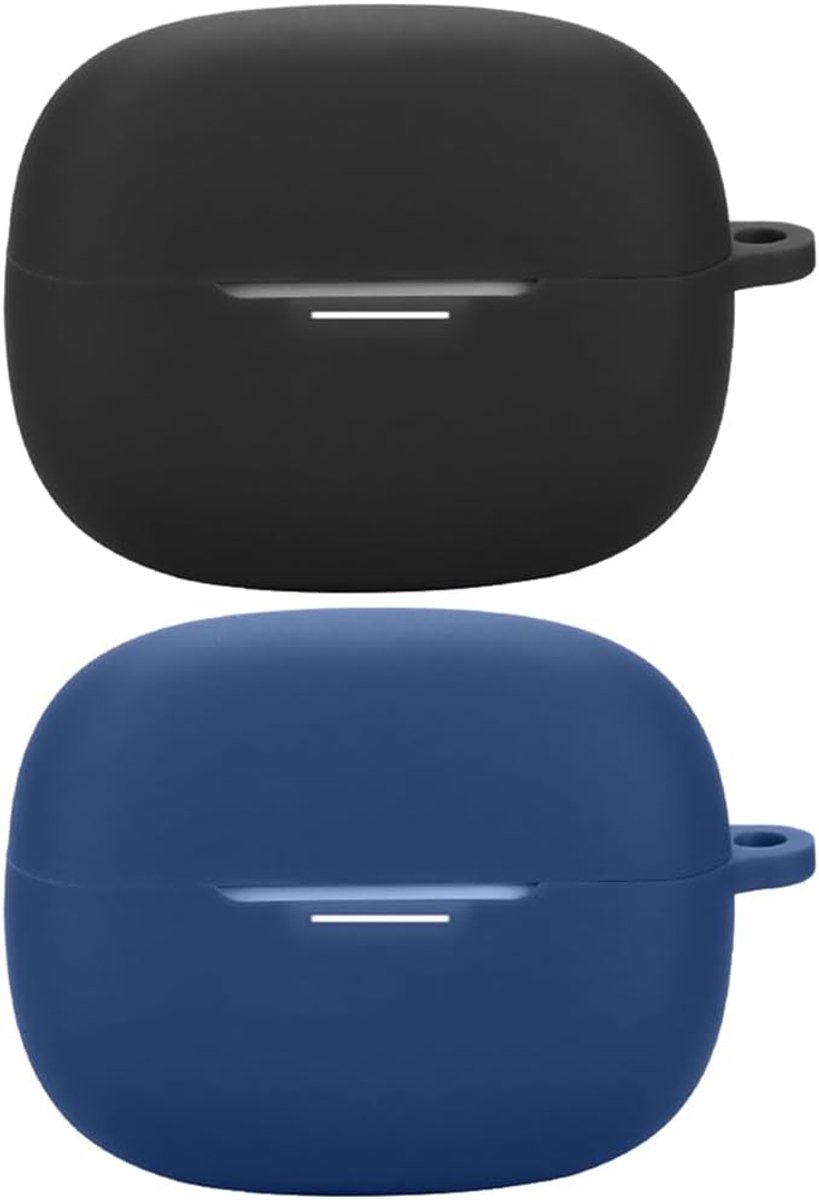 Hoes compatibel met Redmi Buds 6 Pro, ondersteunt draadloos opladen, schokbestendige beschermhoes, grappige 3D-cartoons, zwart, blauw, 2 stuks