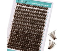 GEMERRY bruine clusterwimpers voor DIY-volumelook - 80D van 0.07 mm met D-krul - Gemengde lengtes van 10-18 mm