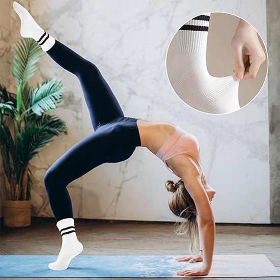 Pilates Sokken Dames - 3 Paar Antislip Yoga Sokken Katoen — afbeelding 3