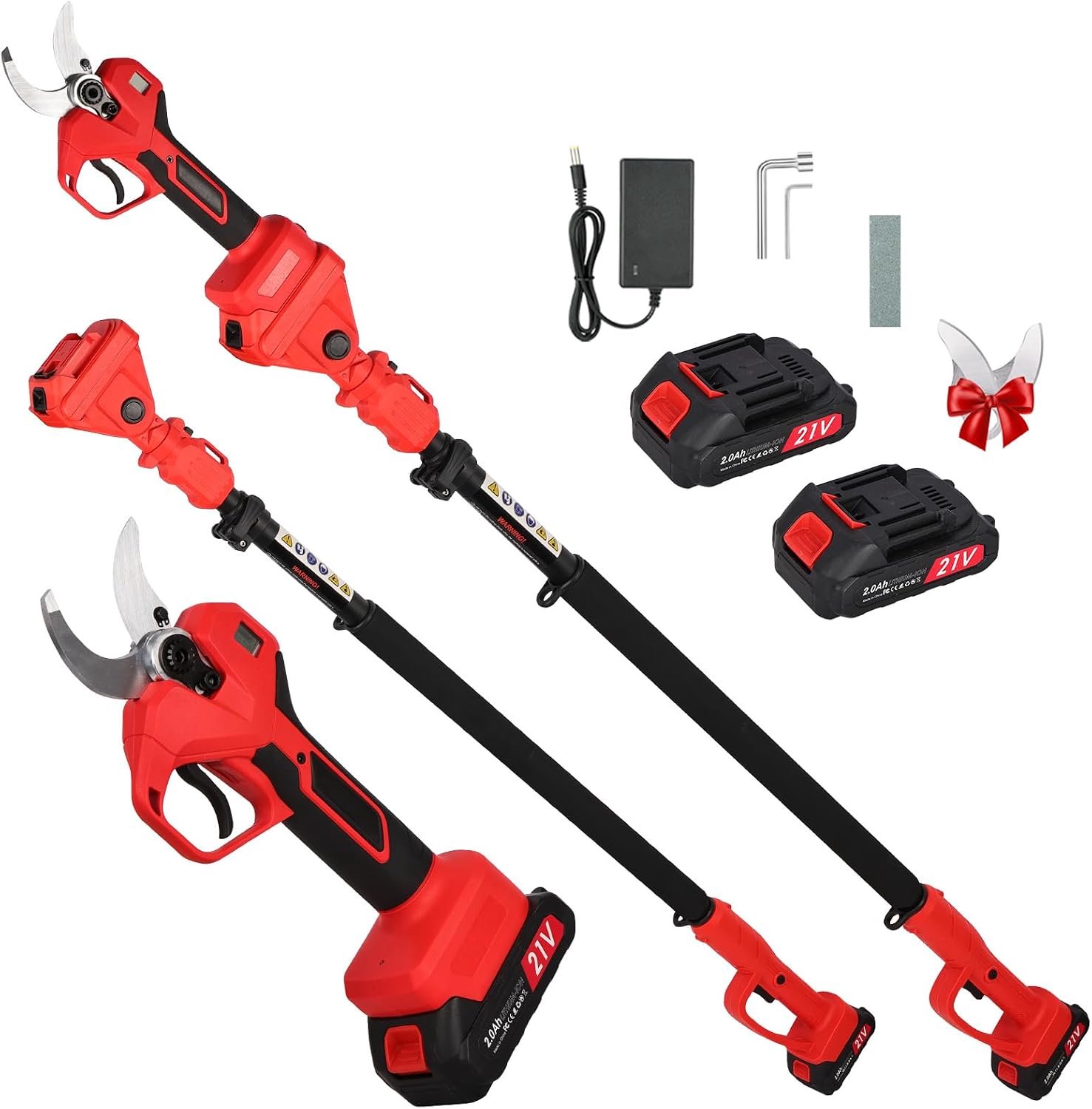 2-in-1 elektrische snoeischaar met telescoopstang, snijcapaciteit 40 mm