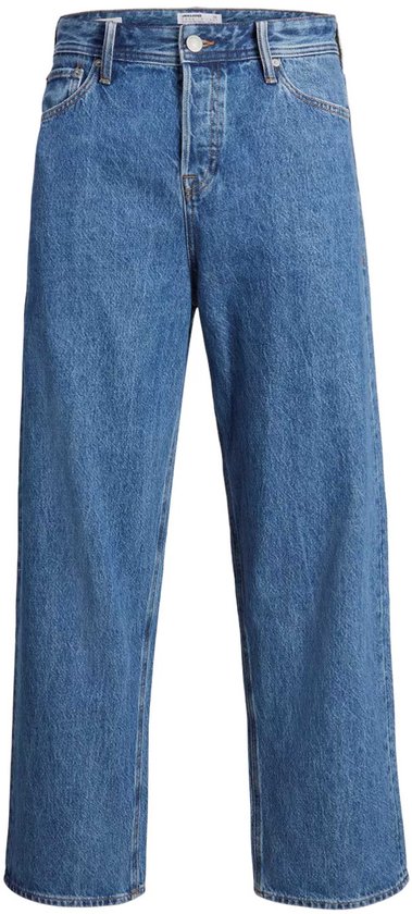 JACK & JONES Alex Original loose fit spijkerbroek in medium blauwe denim met een rechte pasvorm en klassieke knoopsluiting.