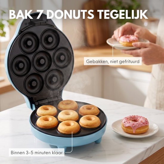 COOK-IT Donutmaker – Donut Maker voor 7 Donuts – 750W – Anti-aanbaklaag – Cool-Touch Handvat — afbeelding 3