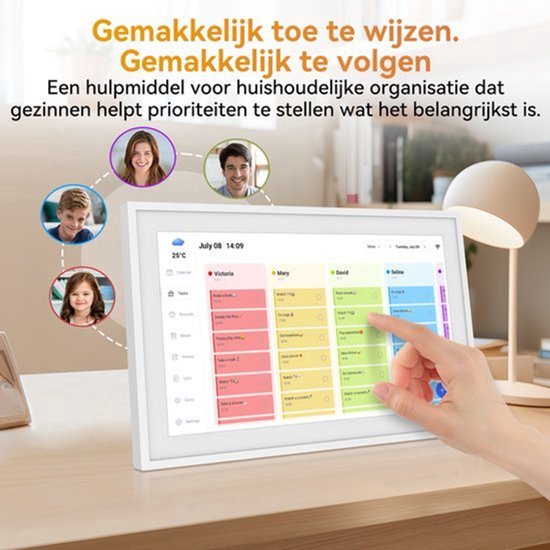 Digitale Fotolijst Slimme Kalender - 15,6 Inch Touchscreen - 32 GB Intern Geheugen - Metaal Frame - WiFi Verbinding — cadeau in Kalenders & Planners - foto 4