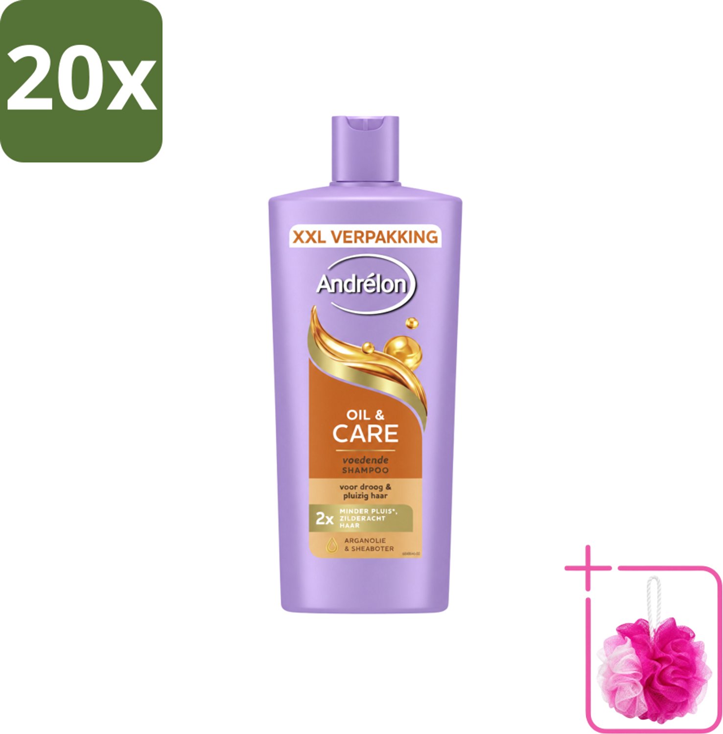 20 x Andrélon – Shampoo – Oil & Care – 685 ml - Bulkverpakking - Haar verzorging - Douchemop - Pluisvoorkomen